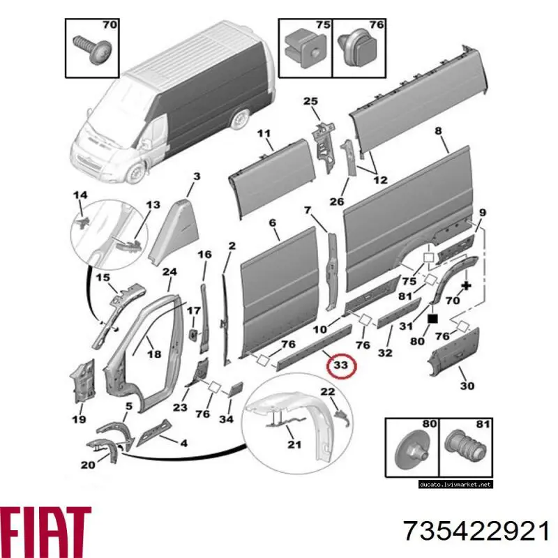Молдинг бічний (зсувний) двері GP GP1306606070 ціна, від 35.68 USD