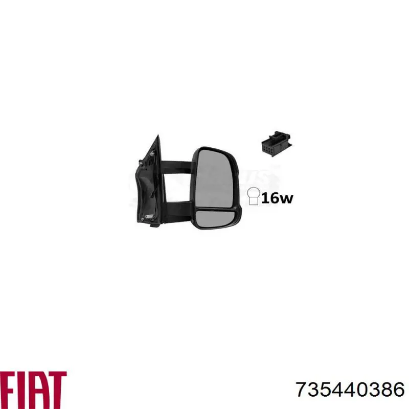 Праве бічне дзеркало Fiat/Alfa/Lancia 735440386 ціна, від 152.47 USD