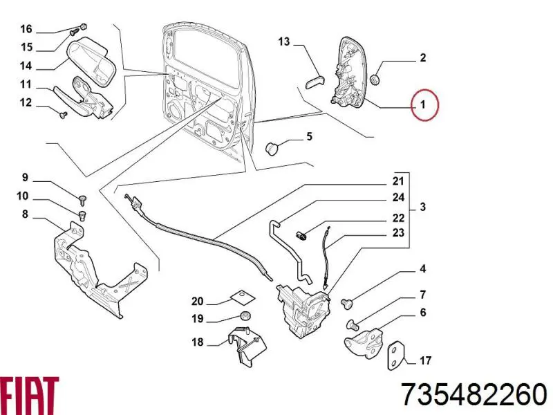 Купити 735482260 Fiat/Alfa/Lancia Ручка двері бічної/зсувної зовнішня права