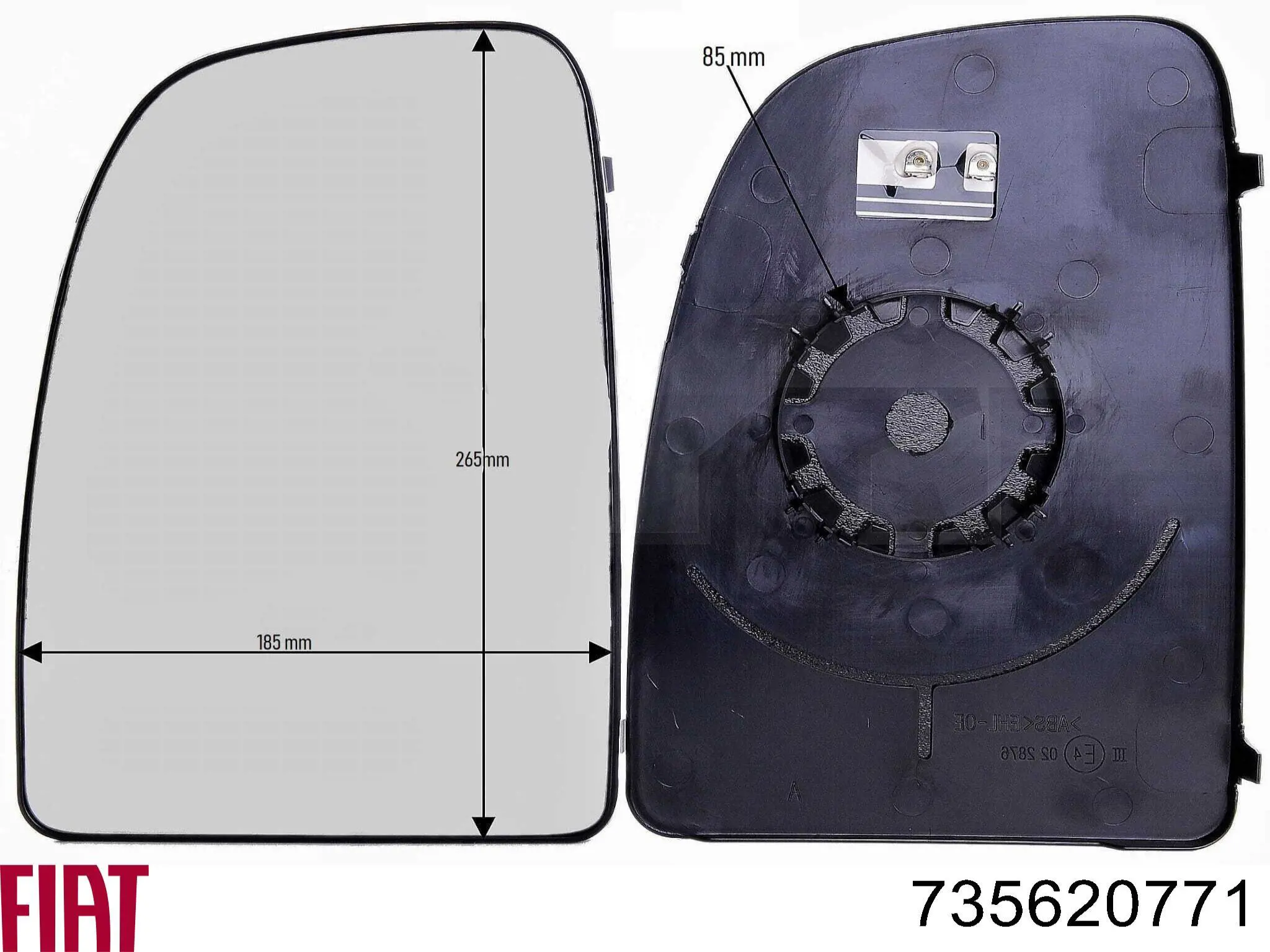 Ліве бічне дзеркало Fiat/Alfa/Lancia 735620771 ціна, від 99.55 USD
