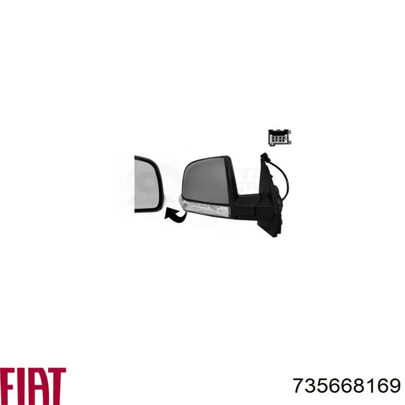 Праве бічне дзеркало Fiat/Alfa/Lancia 735668169 ціна, від 39.65 USD