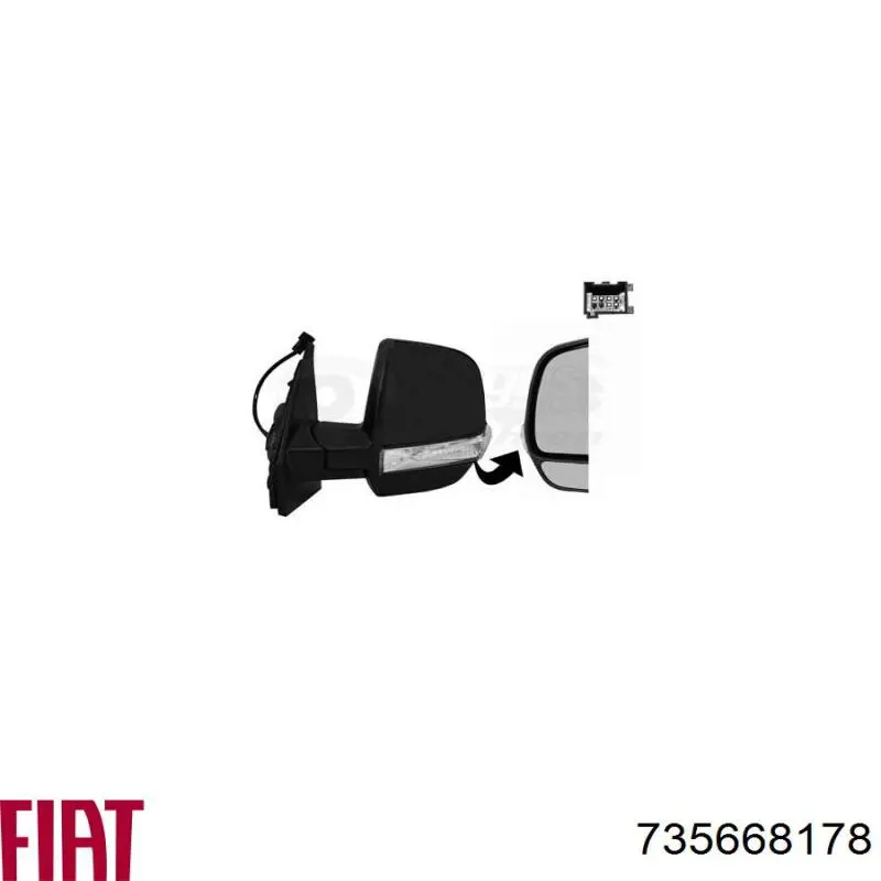 735668178 Fiat/Alfa/Lancia Дзеркало заднього виду, ліве