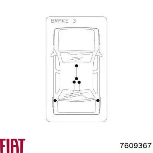 Трос ручного гальма передній 7609367 Fiat/Alfa/Lancia