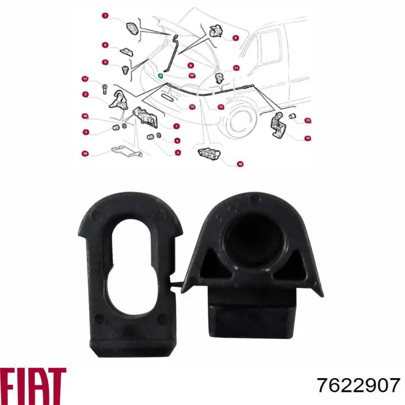 Купити 7622907 Fiat/Alfa/Lancia Фіксатор підпори капота