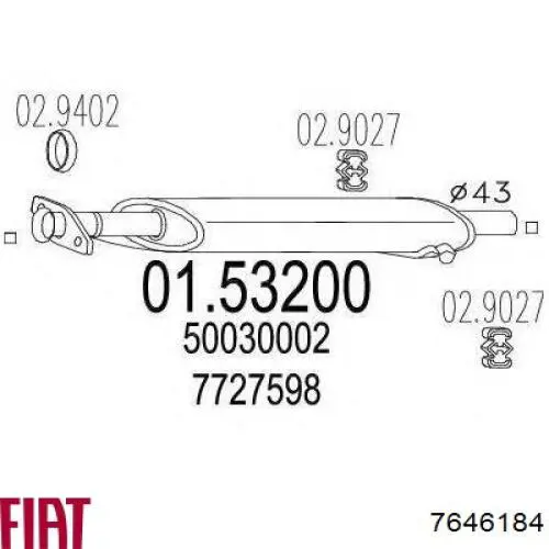 Глушник Fiat/Alfa/Lancia 7646184 ціна, від 40.99 USD