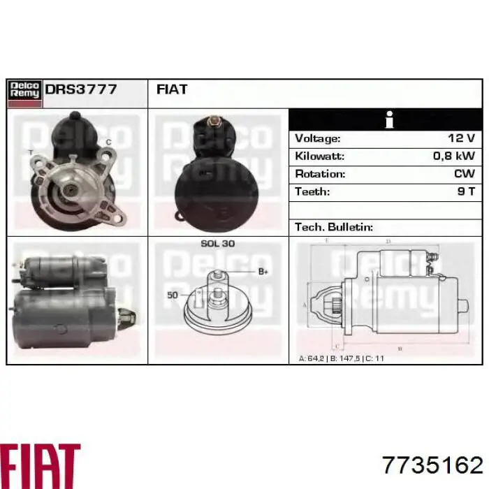 Купити 7735162 Fiat/Alfa/Lancia Стартер