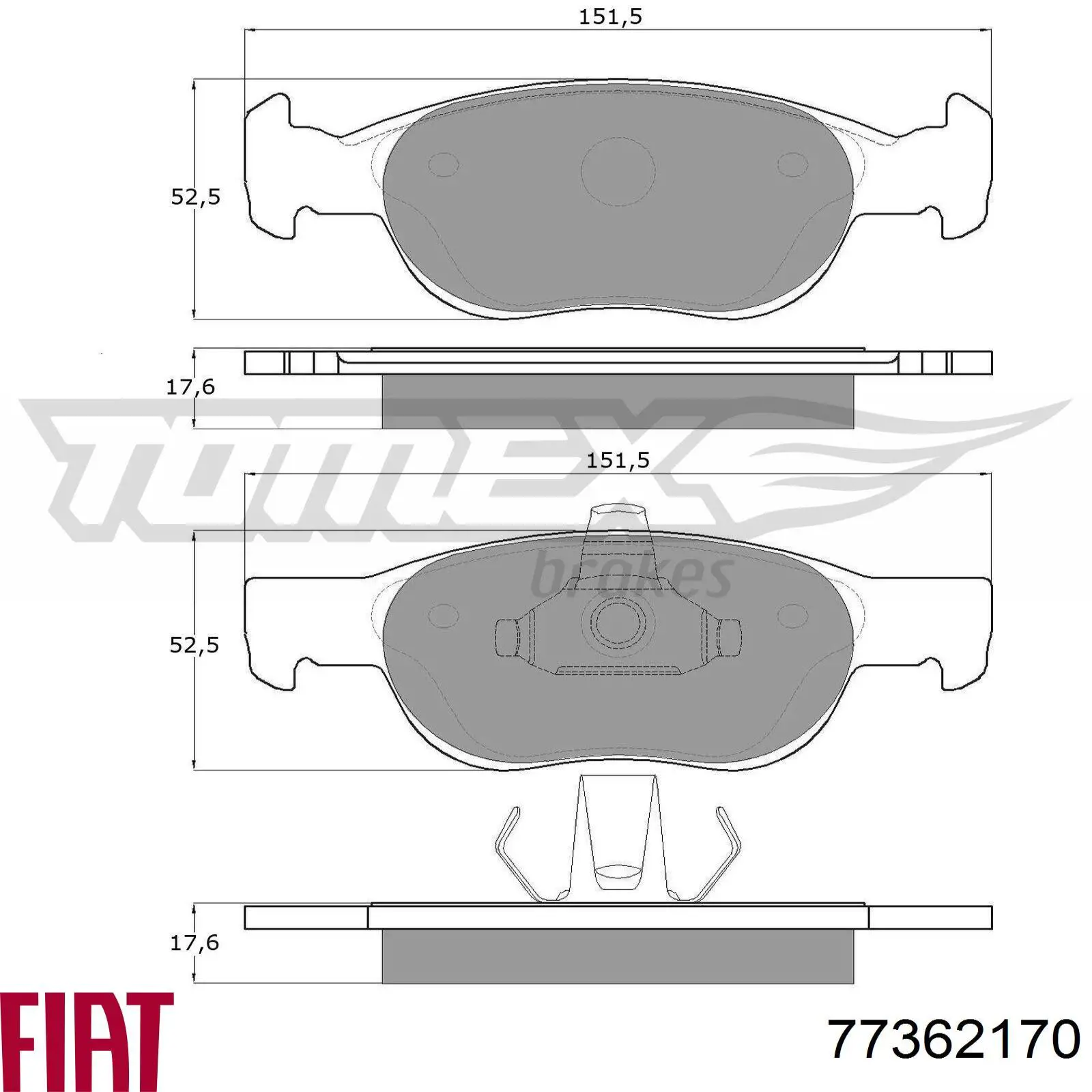 Гальмівні колодки Fiat/Alfa/Lancia 77362170 ціна, від 20.07 USD