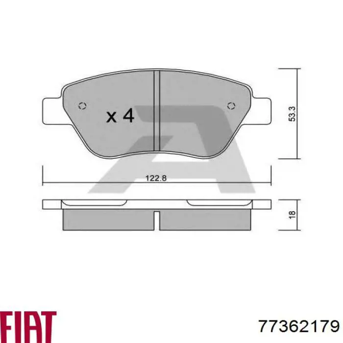 Колодки гальмівні передні, дискові 77362179 Fiat/Alfa/Lancia