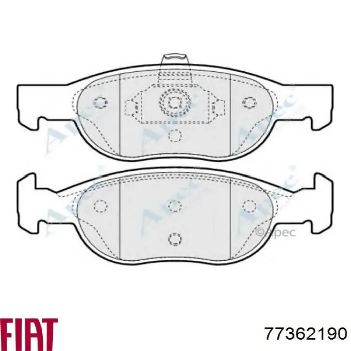 Гальмівні колодки Fiat/Alfa/Lancia 77362190 ціна, від 18.05 USD