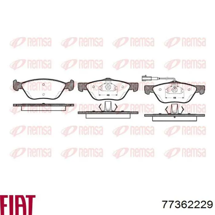 Купити 77362229 Fiat/Alfa/Lancia Колодки гальмівні передні, дискові