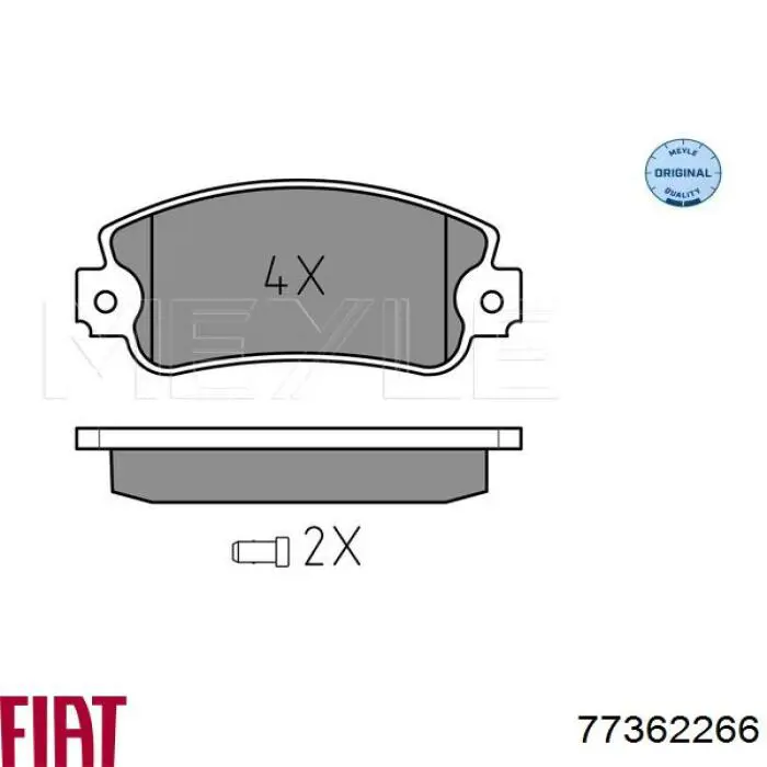 Колодки гальмівні передні, дискові 77362266 Fiat/Alfa/Lancia