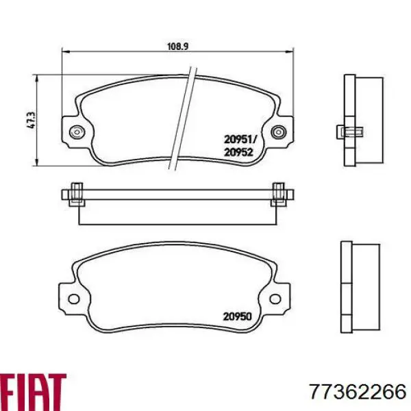 Купити 77362266 Fiat/Alfa/Lancia Колодки гальмівні передні, дискові