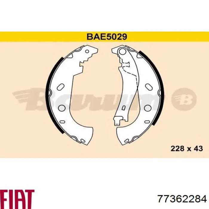 77362284 Fiat/Alfa/Lancia Колодки гальмівні задні, барабанні
