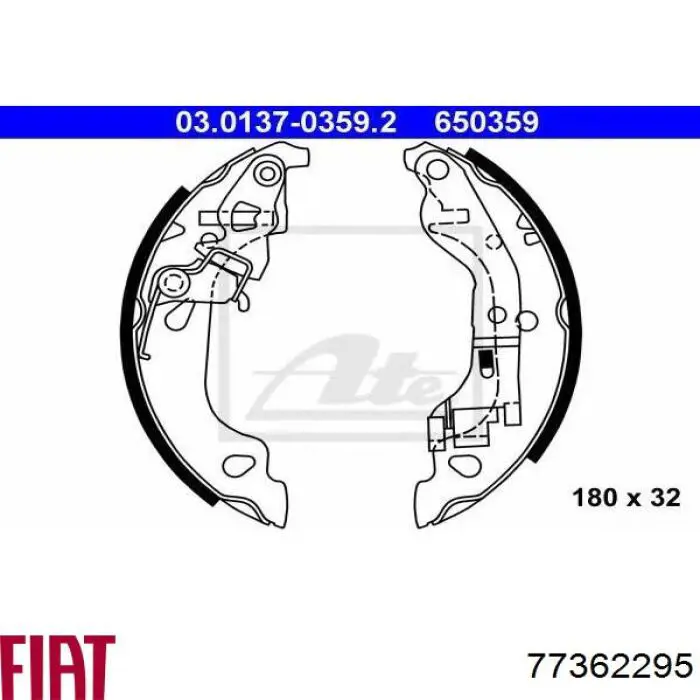 Колодки гальмові задні, барабанні 77362295 Fiat/Alfa/Lancia