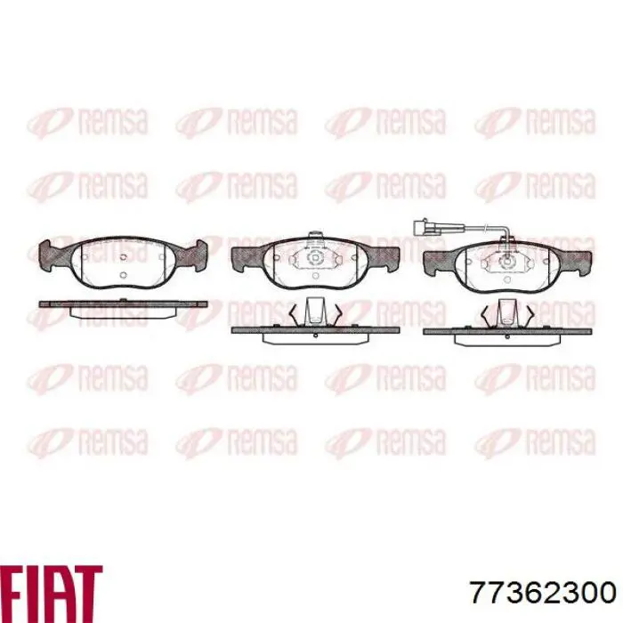 77362300 Fiat/Alfa/Lancia Передні гальмівні колодки