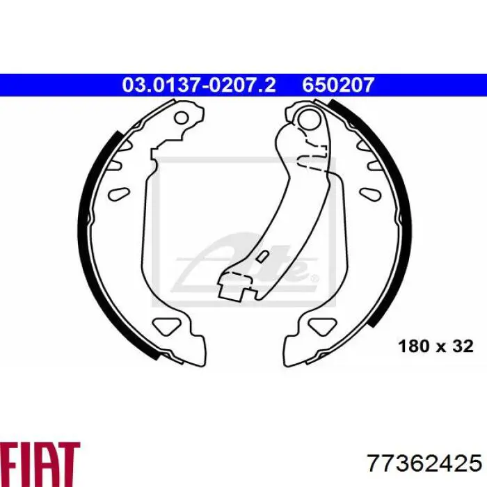 Колодки гальмові задні, барабанні 77362425 Fiat/Alfa/Lancia