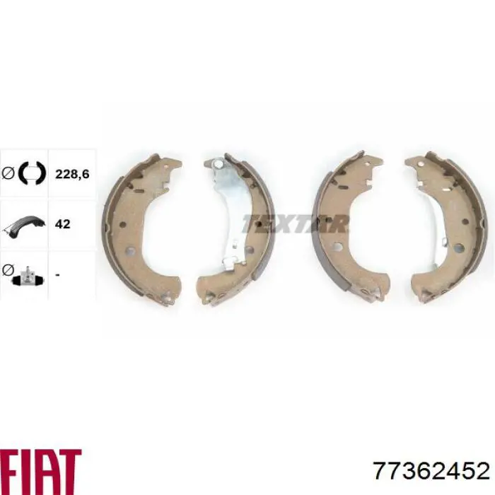 Колодки гальмові задні, барабанні Fiat/Alfa/Lancia 77362452 ціна, від 20.07 USD