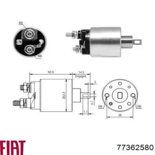 77362580 Fiat/Alfa/Lancia Тягове реле стартера