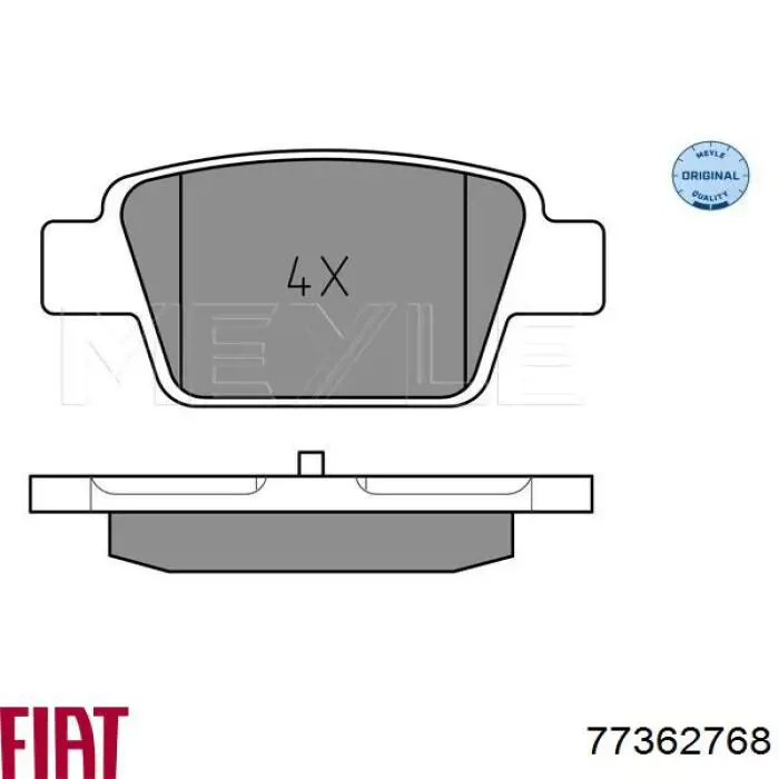 Колодки гальмові задні, дискові 77362768 Fiat/Alfa/Lancia