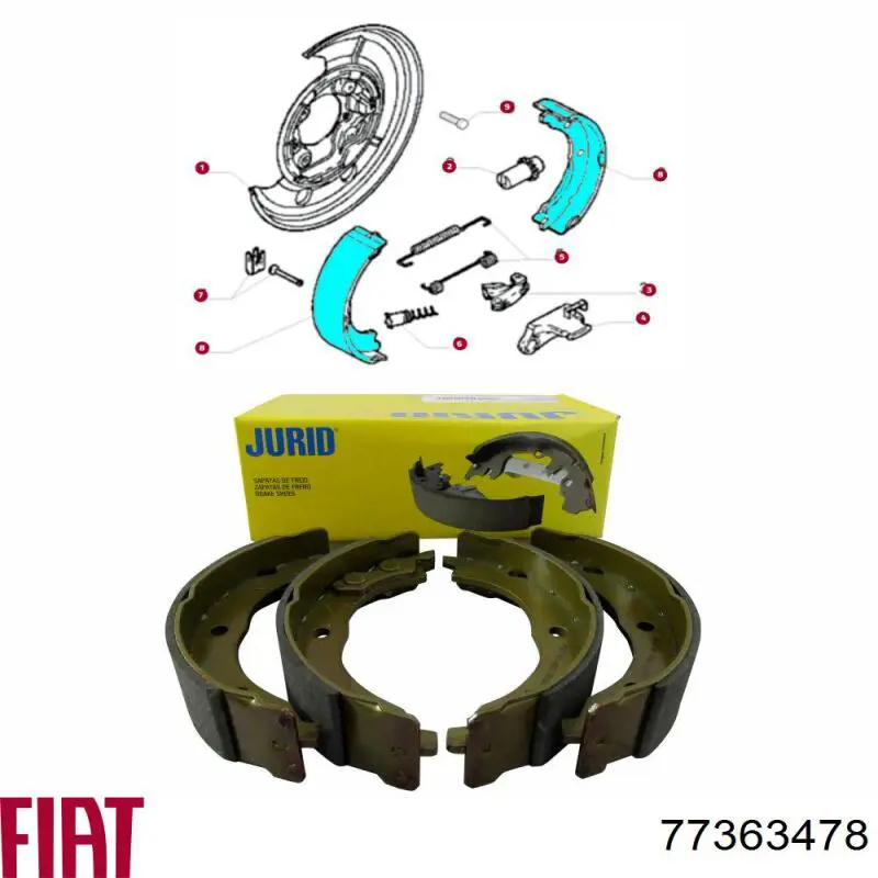 Колодки ручника / стоянкового гальма Fiat/Alfa/Lancia 77363478 ціна, від 15.47 USD