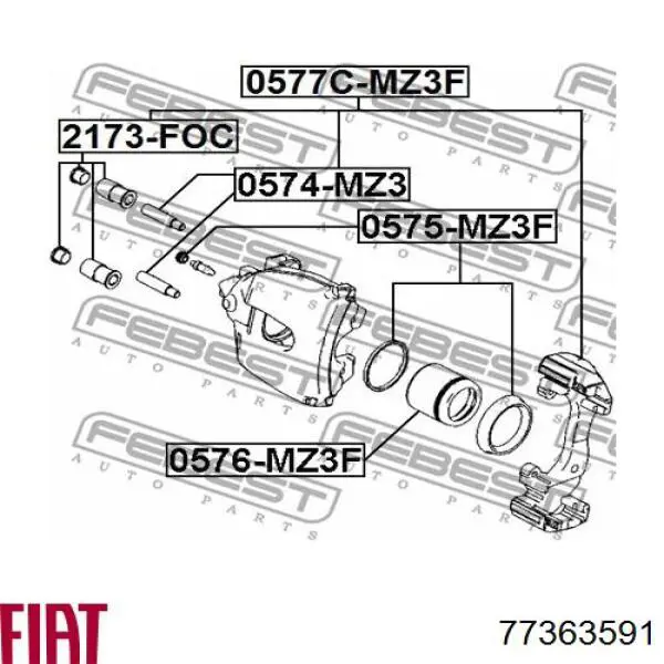 Купити 77363591 Fiat/Alfa/Lancia Направляюча супорту заднього