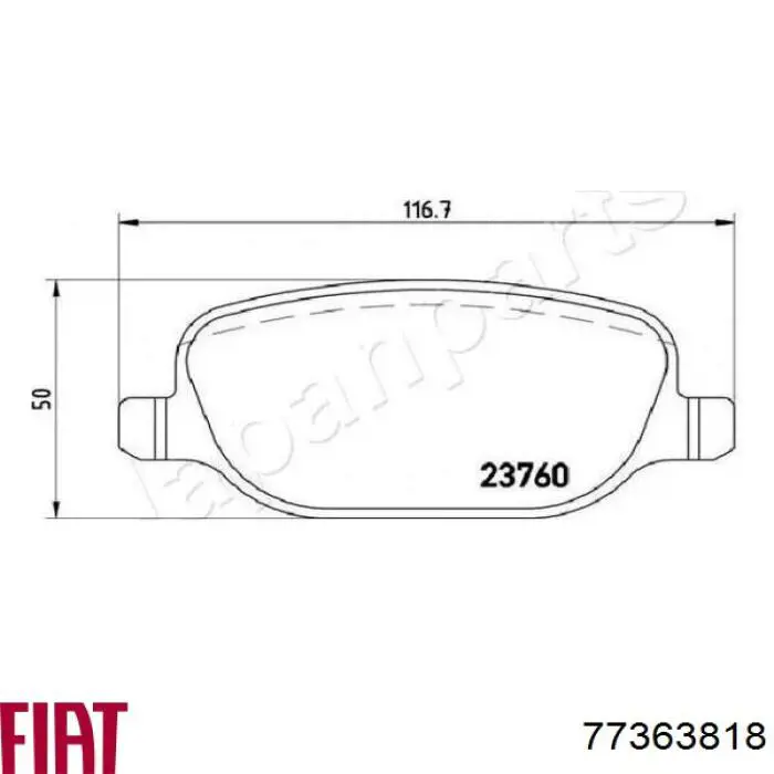 Задні дискові колодки Fiat/Alfa/Lancia 77363818