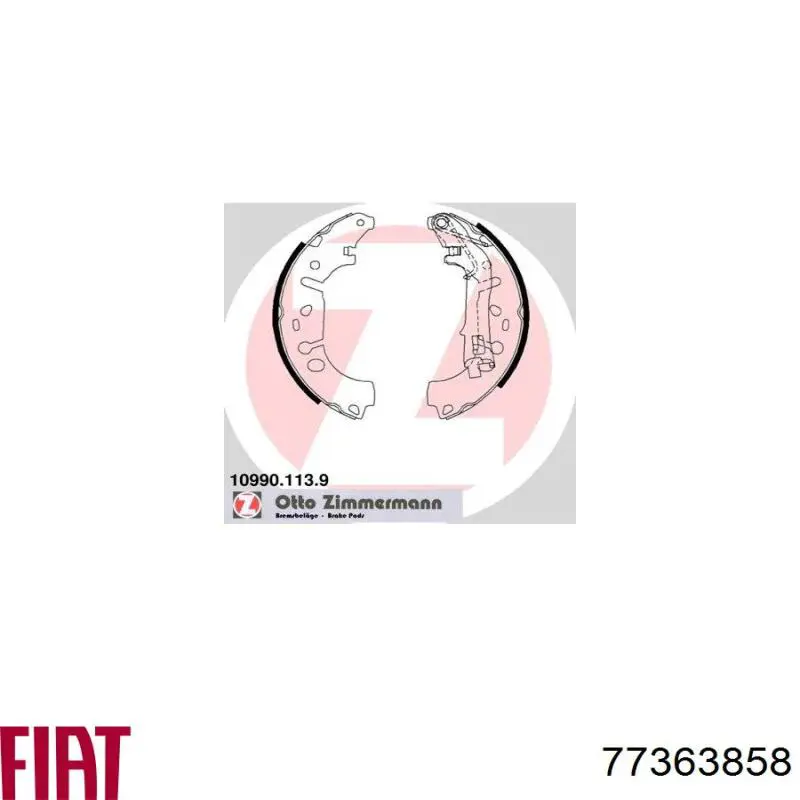 Колодки гальмові задні, барабанні 77363858 Fiat/Alfa/Lancia