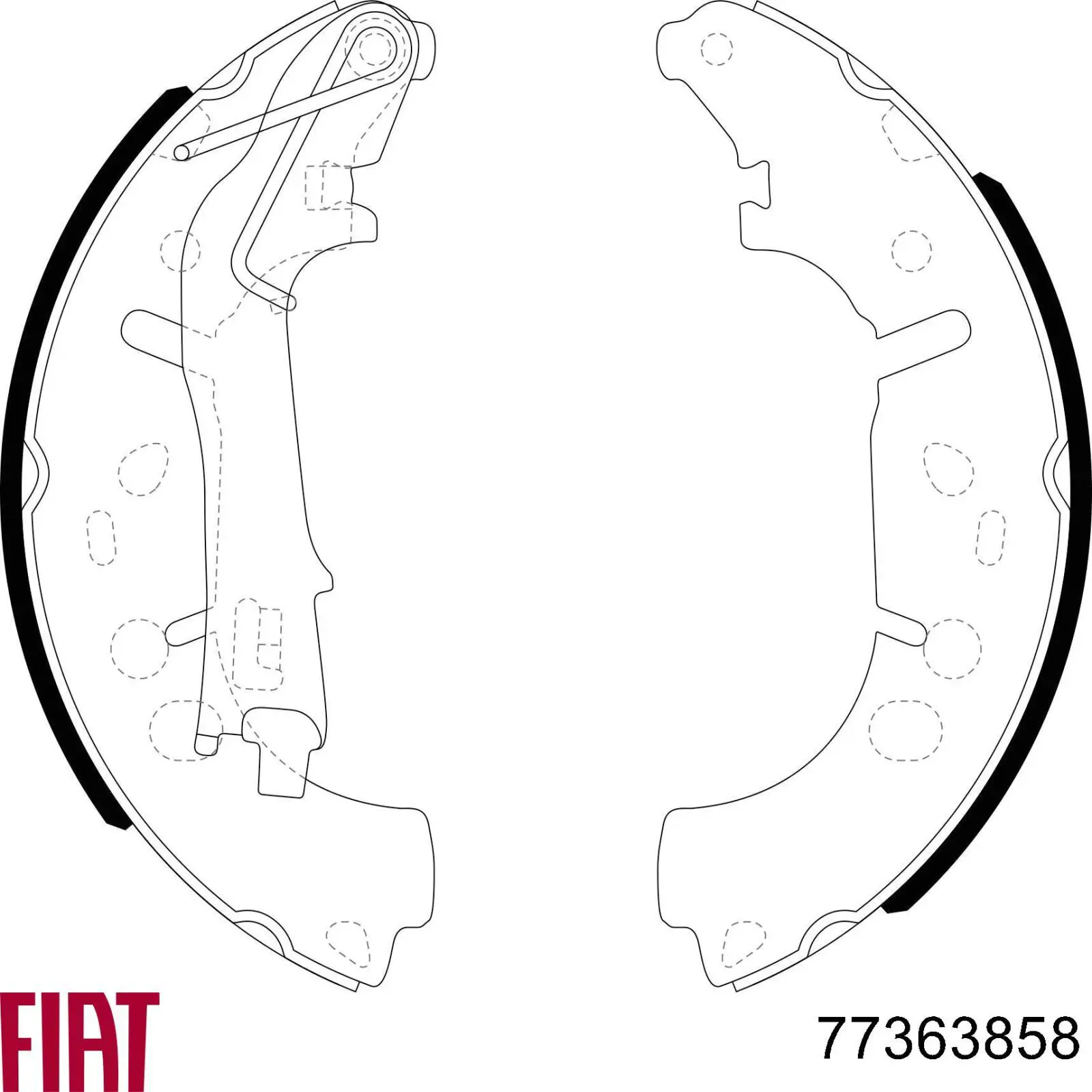 Купити 77363858 Fiat/Alfa/Lancia Колодки гальмові задні, барабанні