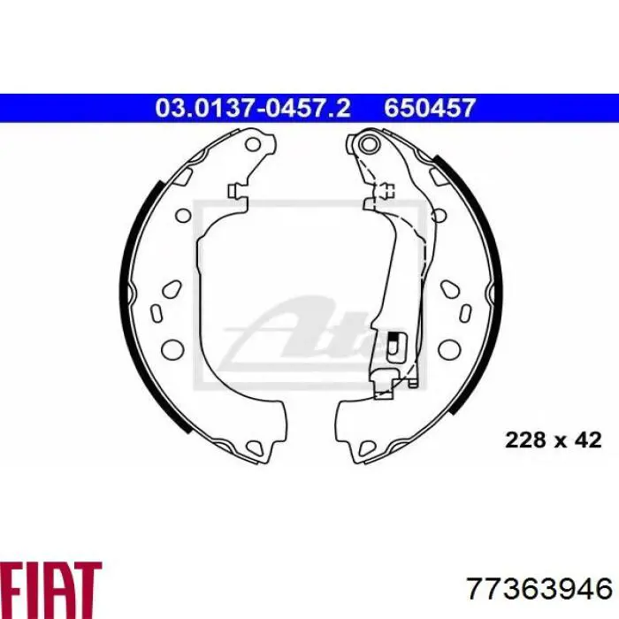 Колодки гальмові задні, барабанні 77363946 Fiat/Alfa/Lancia