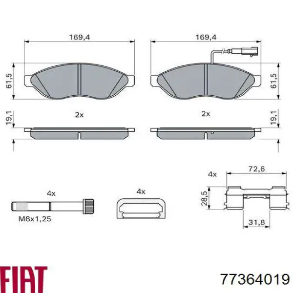  Fiat/Alfa/Lancia 77364019 ціна, від 82.73 USD