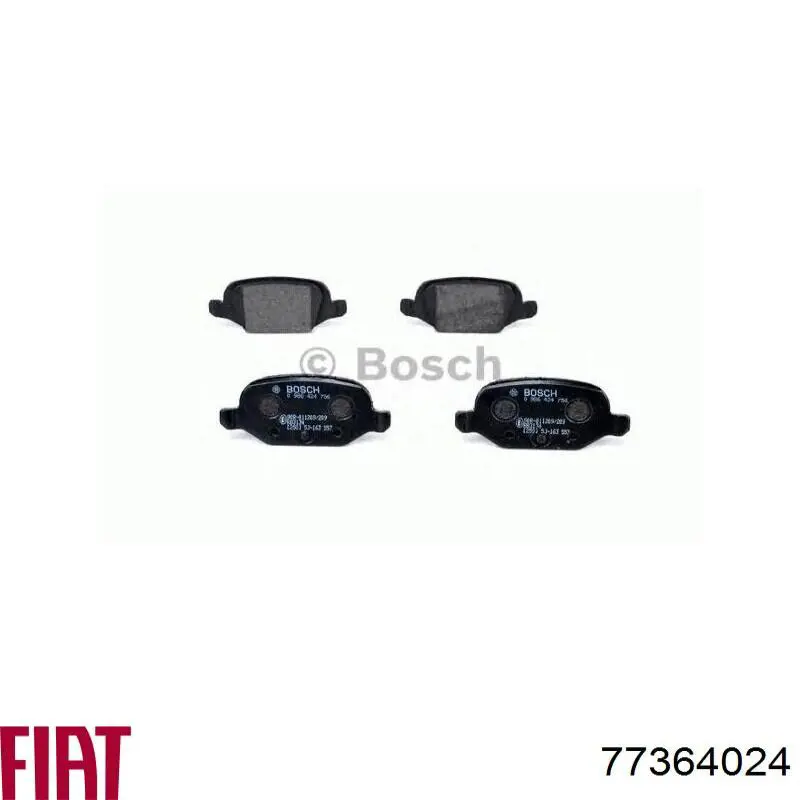 77364024 Fiat/Alfa/Lancia Колодки гальмівні задні, дискові