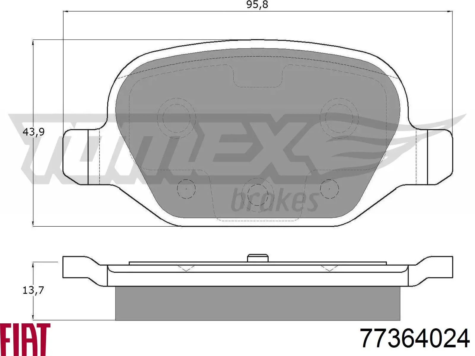 Купити 77364024 Fiat/Alfa/Lancia Задні колодки