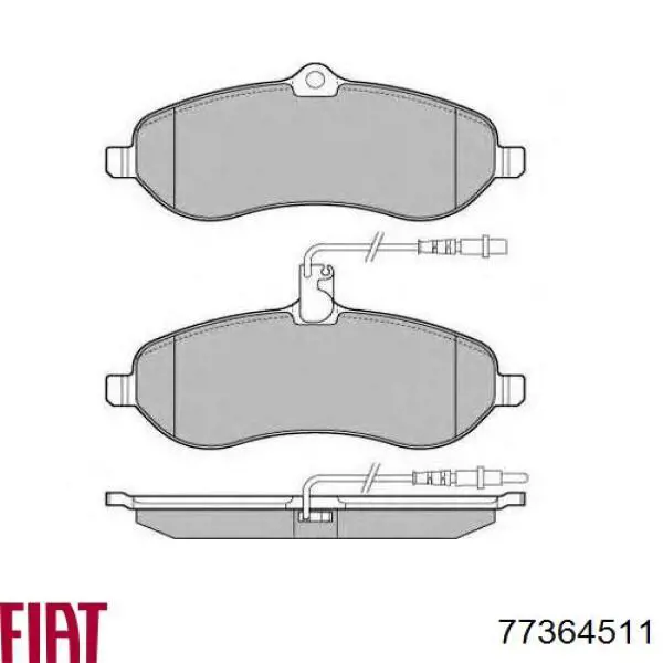 77364511 Fiat/Alfa/Lancia Передні гальмівні колодки