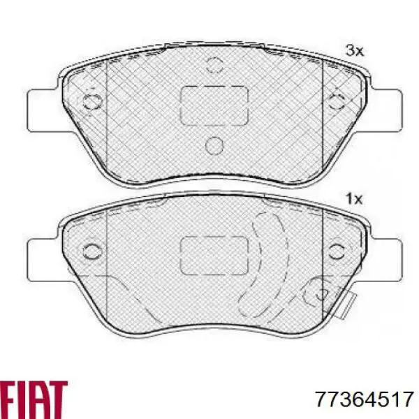 Купити 77364517 Fiat/Alfa/Lancia Колодки гальмівні передні, дискові