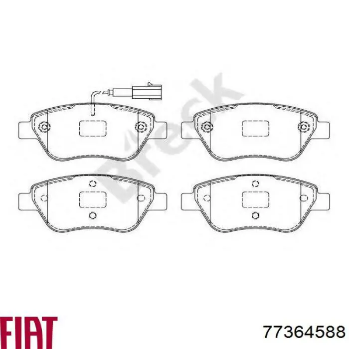 Гальмівні колодки Fiat/Alfa/Lancia 77364588 ціна, від 18.73 USD