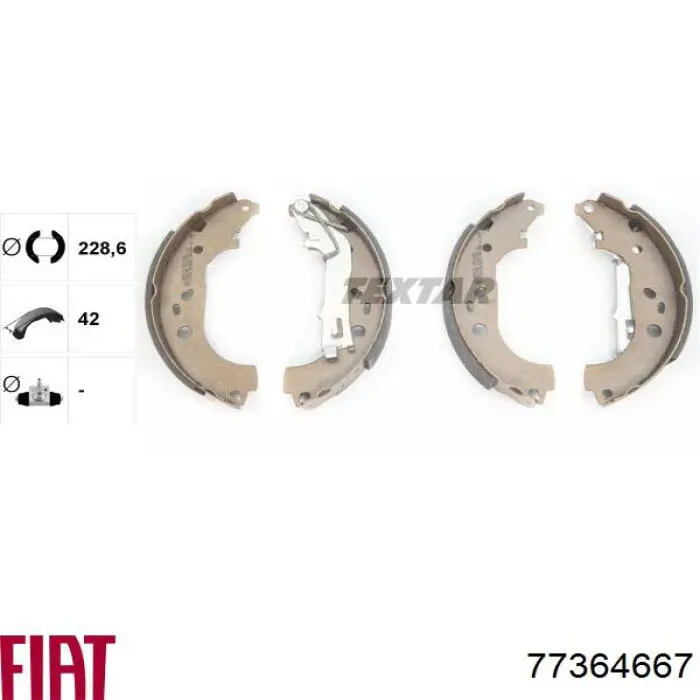 Колодки гальмові задні, барабанні Fiat/Alfa/Lancia 77364667 ціна, від 28.14 USD