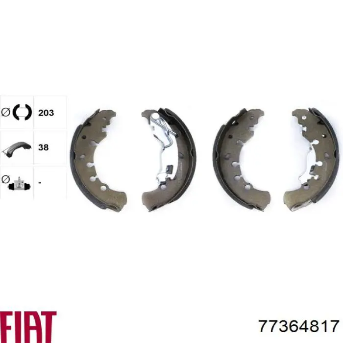 Колодки гальмові задні, барабанні Fiat/Alfa/Lancia 77364817 ціна, від 27.11 USD