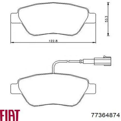 Купити 77364874 Fiat/Alfa/Lancia Колодки гальмівні передні, дискові