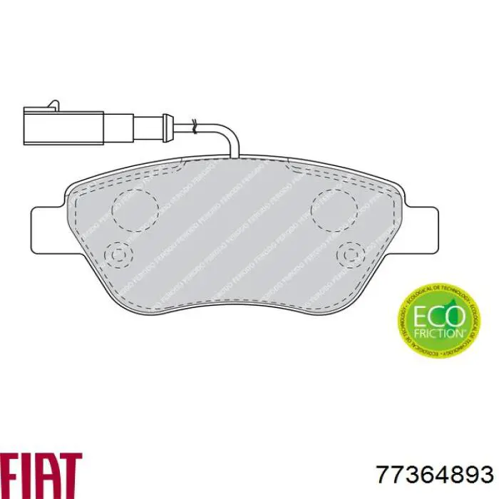Купити 77364893 Fiat/Alfa/Lancia Колодки гальмівні передні, дискові