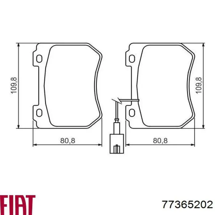 Гальмівні колодки Fiat/Alfa/Lancia 77365202 ціна, від 32.71 USD