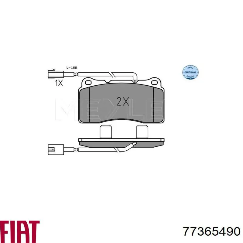 77365490 Fiat/Alfa/Lancia Передні гальмівні колодки