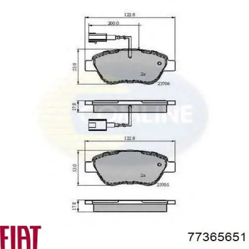 Гальмівні колодки Fiat/Alfa/Lancia 77365651 ціна, від 20.38 USD