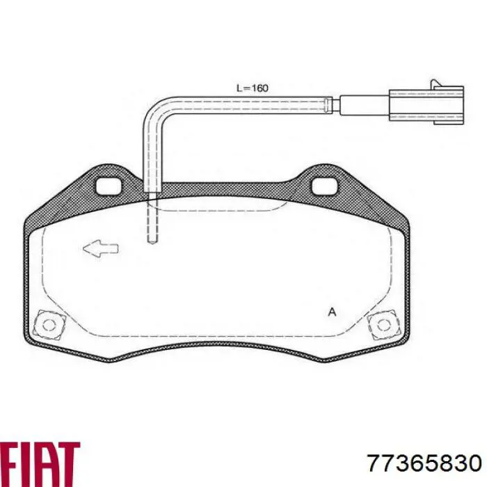 Купити 77365830 Fiat/Alfa/Lancia Колодки гальмівні передні, дискові