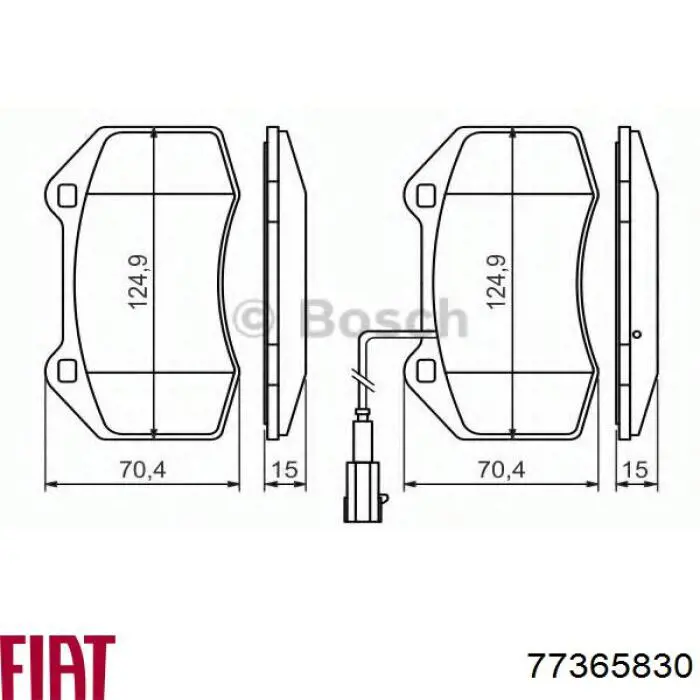 Передні тормозні колодки 77365830 Fiat/Alfa/Lancia