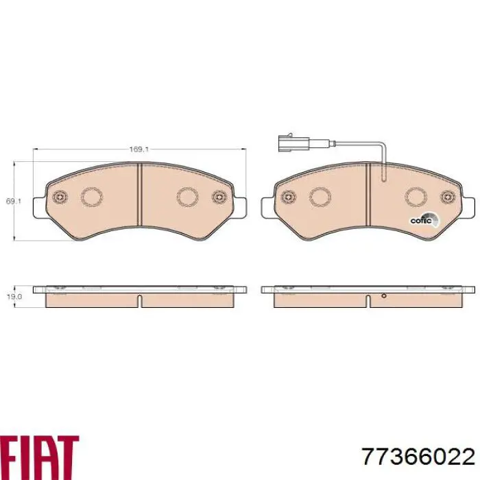 Передні тормозні колодки 77366022 Fiat/Alfa/Lancia