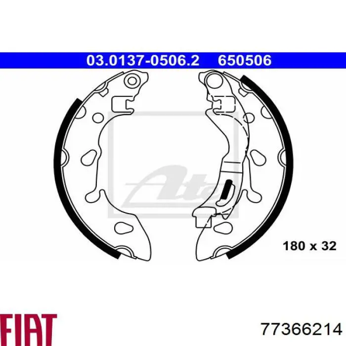 Колодки гальмові задні, барабанні 77366214 Fiat/Alfa/Lancia