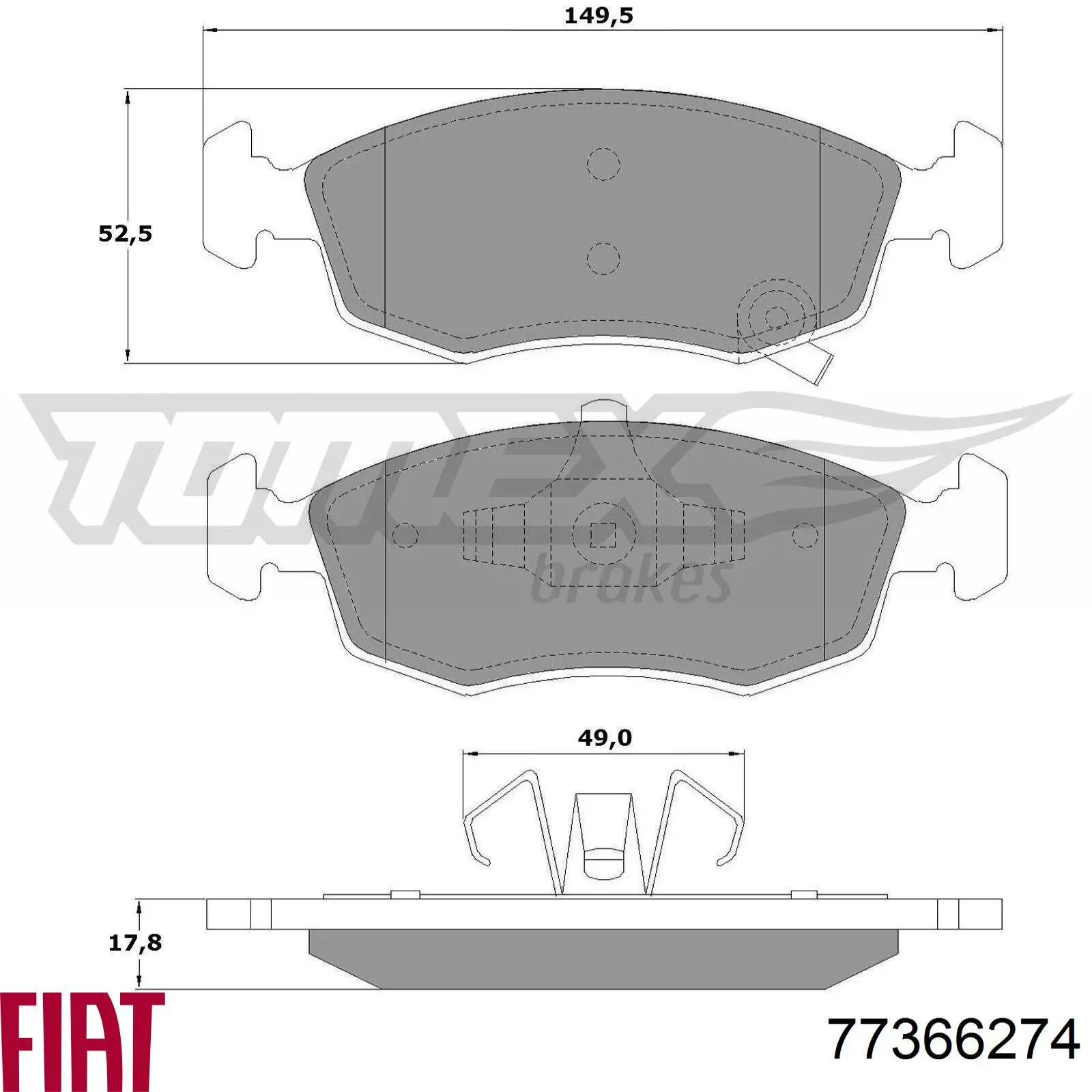 Гальмівні колодки Fiat/Alfa/Lancia 77366274 ціна, від 29.07 USD