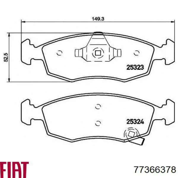 Купити 77366378 Fiat/Alfa/Lancia Колодки гальмівні передні, дискові