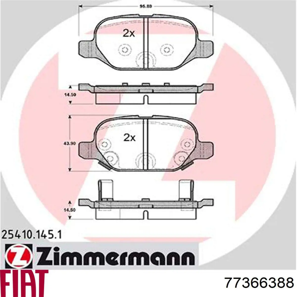 77366388 Fiat/Alfa/Lancia Колодки гальмівні задні, дискові