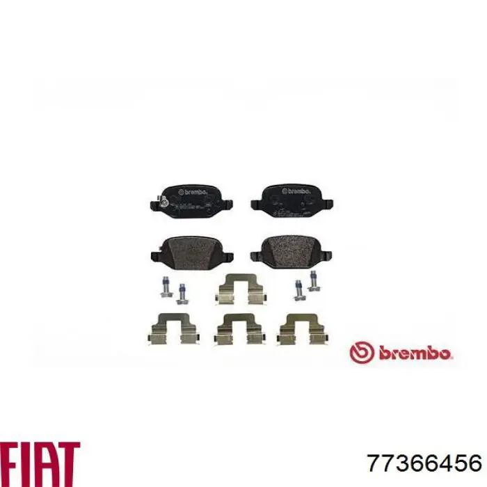 Задні гальмівні колодки Fiat/Alfa/Lancia 77366456 ціна, від 27.79 USD
